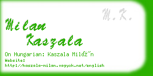 milan kaszala business card
